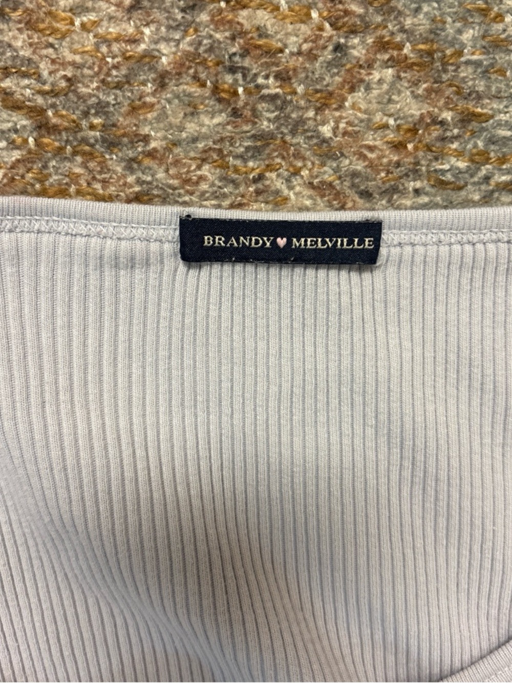 Brandy Melville Light Blue Ribbed Top - Picture 3 of 6
